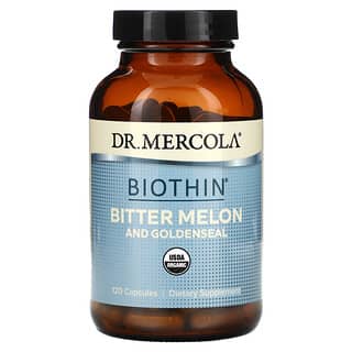 Dr. Mercola, Biotina, melón amargo y sello de oro`` 120 cápsulas