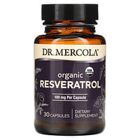 Dr. Mercola, Resvératrol biologique, 100 mg, 30 capsules