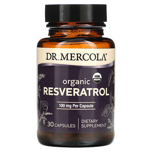 Dr. Mercola, Органический ресвератрол, 100 мг, 30 капсул