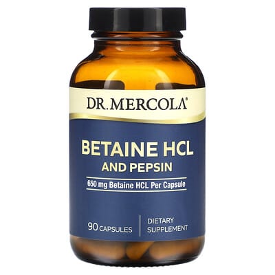 Dr. Mercola, Betaine HCL & Pepsin, 650 mg, 90 Capsules