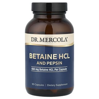 Dr. Mercola, 베타인 HCL 및 펩신, 캡슐 90정