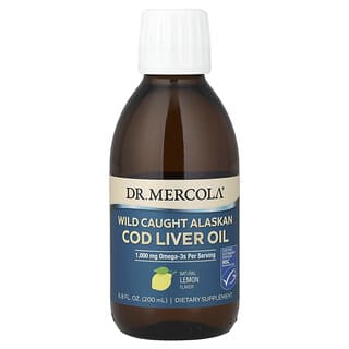 Dr. Mercola, Wild Caught Alaskan Cod Liver Oil, Natural Lemon, 6.8 fl oz (200 ml)