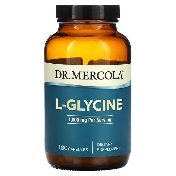Dr. Mercola‏, "L-גליצין, 500 מ""ג, 180 כמוסות."