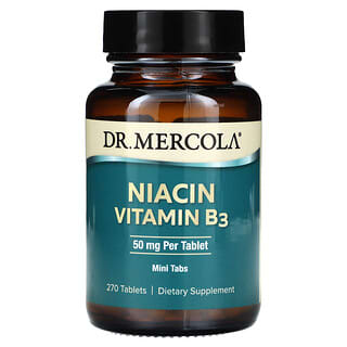 Dr. Mercola, Niacine, Vitamine B3, 50 mg, 270 comprimés