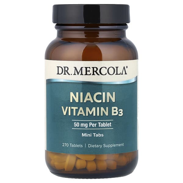 Dr. Mercola, 니아신, 비타민B3, 50mg, 270정