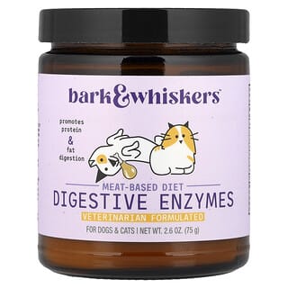 Dr. Mercola (닥터 머콜라), Bark & Whiskers™, 육류 식단 소화 효소, 강아지 및 고양이용, 75g(2.6oz)