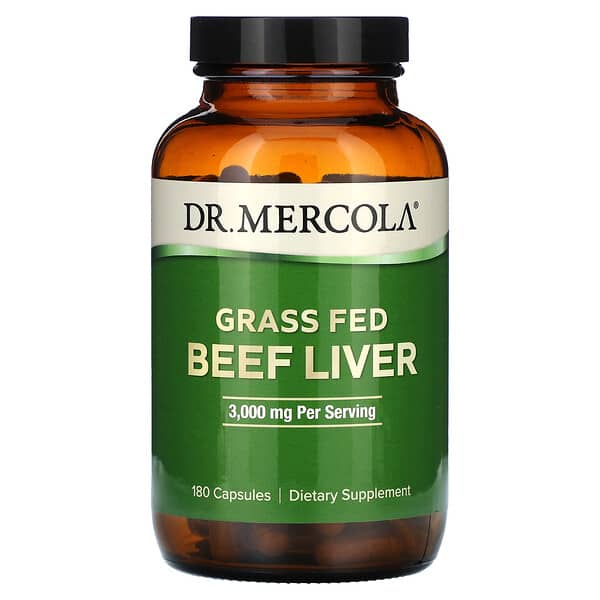Grass Fed Beef Liver, 180 Capsules (500 mg per Capsule)