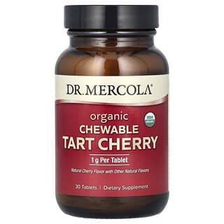Dr. Mercola, Organic Chewable Tart Cherry, Bio-Kautabletten mit Sauerkirsche, 1 g, 30 Tabletten