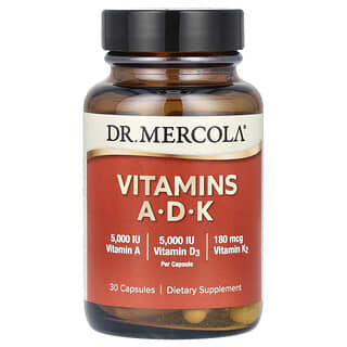 Dr. Mercola, Vitamins ADK, Vitamine und ADK, 30 Kapseln