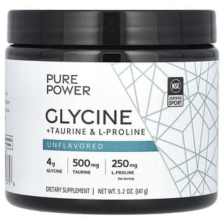 Dr. Mercola, Pure Powder, Glycine + Taurine + L-Proline, Unflavored, 5.2 oz (147 g)