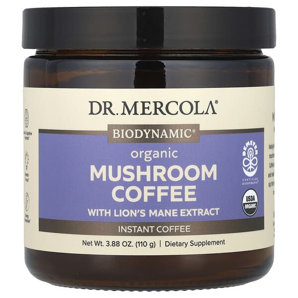 Dr. Mercola, 有機蘑菇咖啡，含猴頭菇提取物，速溶，3.88 盎司（110 克）