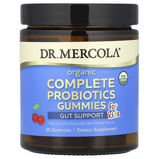 Dr. Mercola, Organic Complete Probiotics Gummies, For Kids, Natural Cherry, 10 mg (1 Billion CFU), 30 Gummies