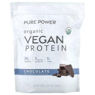 Dr. Mercola, Pure Power, Organic Vegan Protein, veganes Bio-Protein, Schokolade, 540 g (1 lb. 3 oz.)