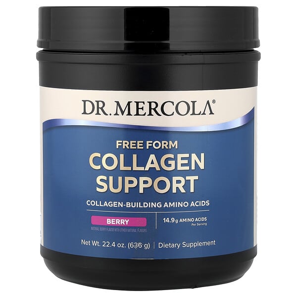 Dr. Mercola, 유리형 콜라겐 서포트, 베리 맛, 636g(22.4oz)