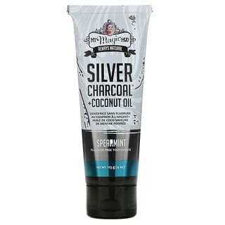 My Magic Mud, Silver Charcoal + Coconut Oil, Teeth Whitening, Fluoride-Free Toothpaste, Spearmint, 4 oz (113 g)