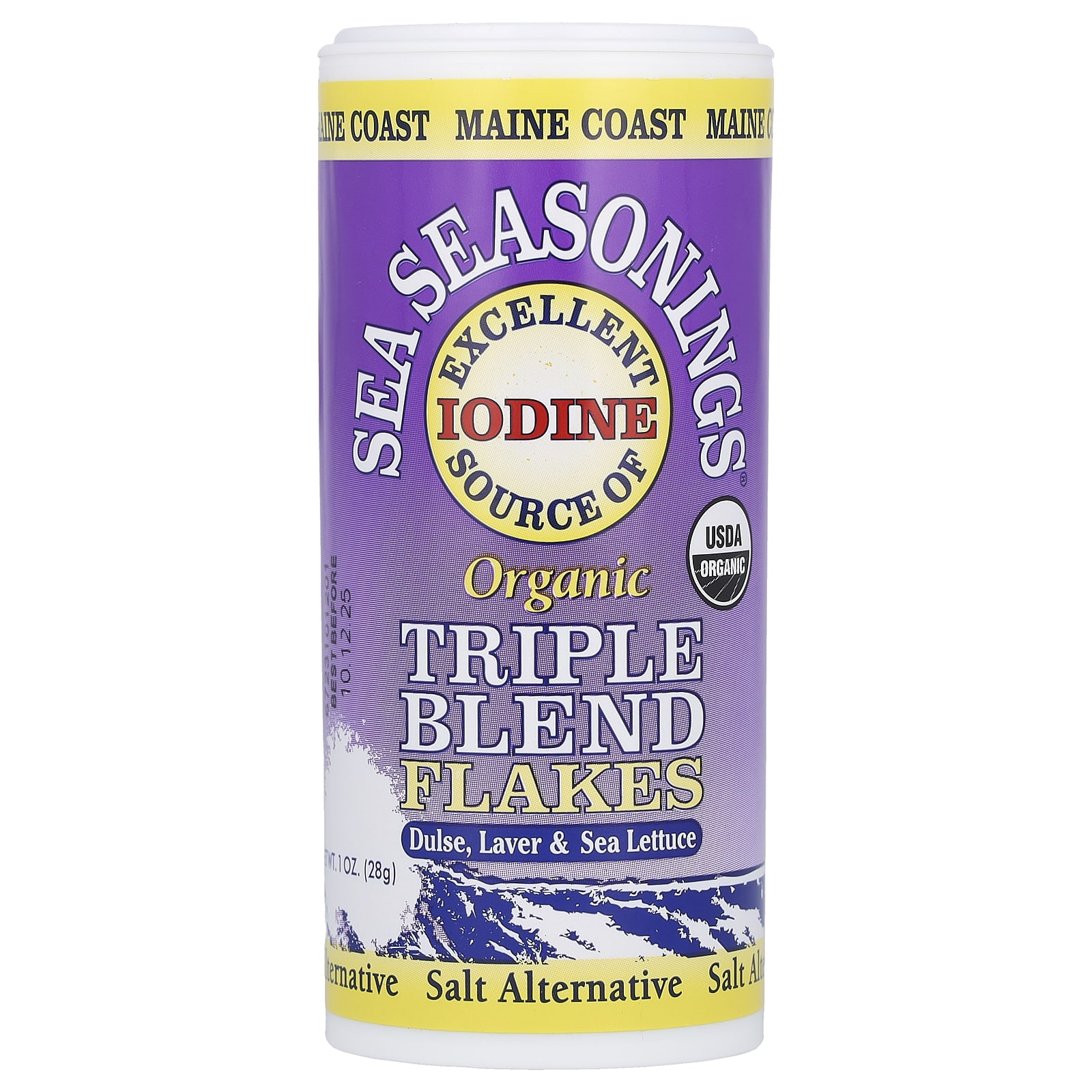 Maine Coast Sea Vegetables, Sea Seasonings, Organic Triple Blend Flakes