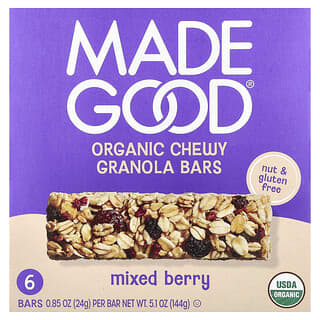 MadeGood, グラノーラバー、ミックスベリー、6本、各0.85 oz (24 g)