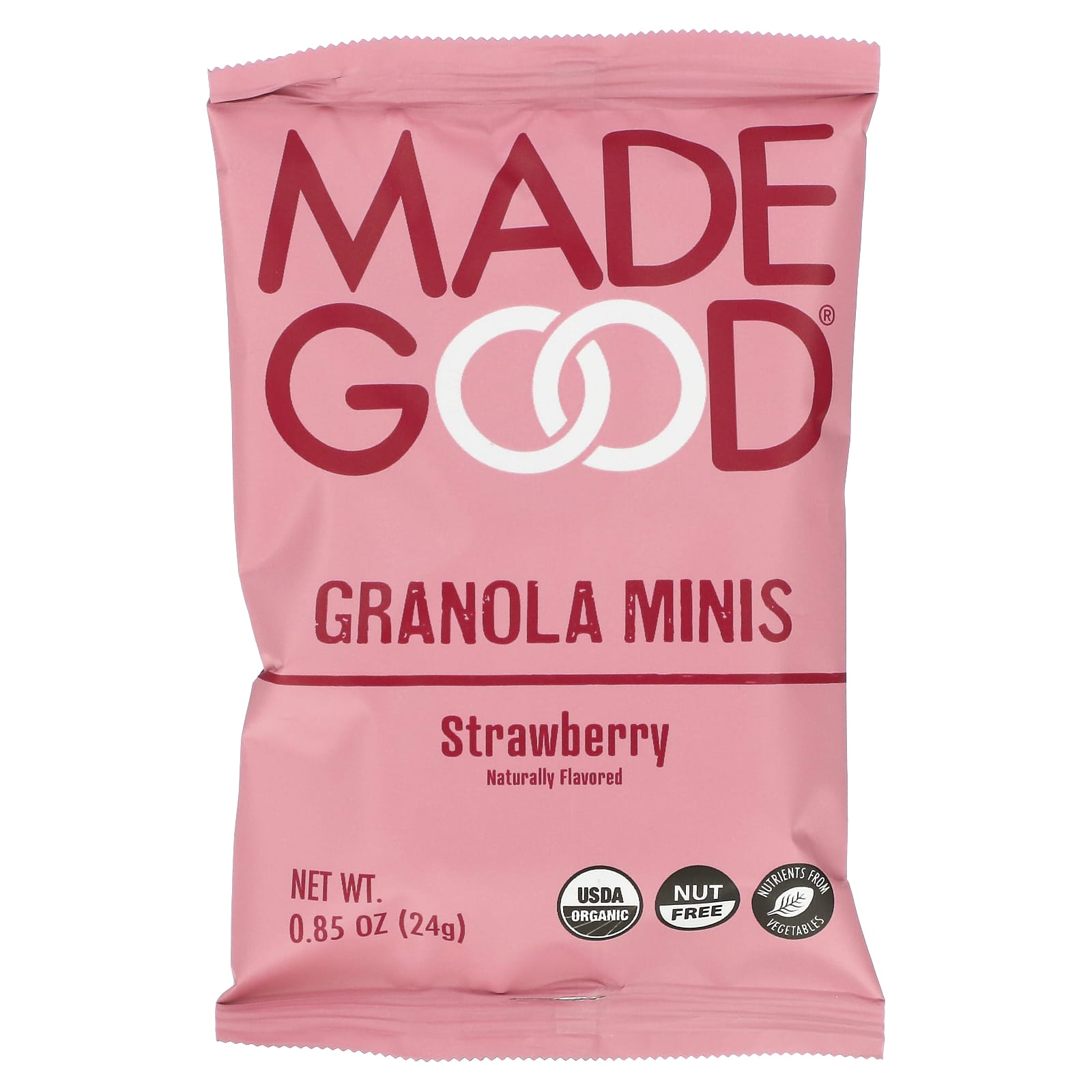MadeGood, Granola Minis, Strawberry, 5 Packets, 0.85 oz (24 g) Each