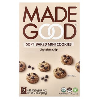 ميدغود‏, Soft Baked Mini Cookies, Chocolate Chip, 5 Portion Packs, 4.25 oz (120 g)
