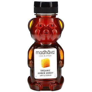 Madhava Natural Sweeteners, Органический янтарный мед, нефильтрованный, 340 г (12 унций)