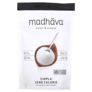 Madhava Natural Sweeteners, محلي الأليلوز النظيف والبسيط من Simpla خالٍ من السعرات الحرارية، 12 أونصة (340 جم)