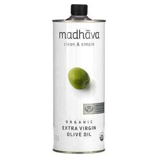 Madhava Natural Sweeteners, органическое нерафинированное оливковое масло высшего качества, 1 л (33,8 жидк. унции)