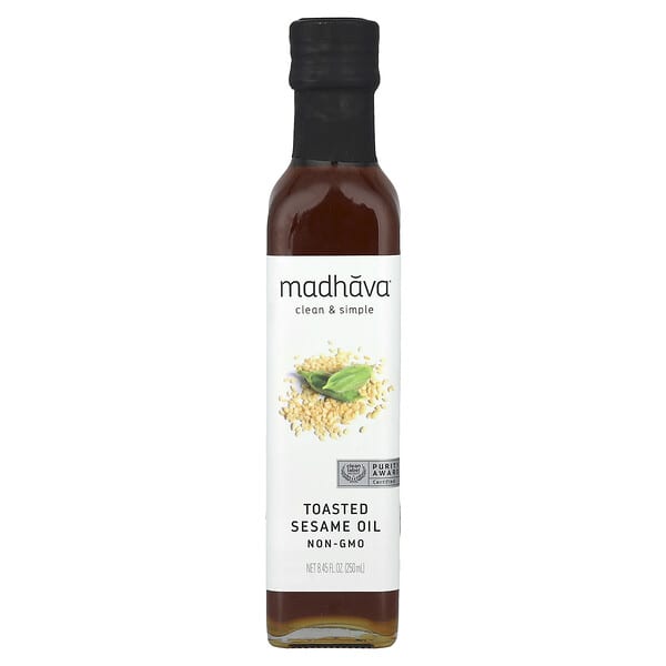 Madhava, 구운 참깨 오일, 250ml(8.45fl oz)