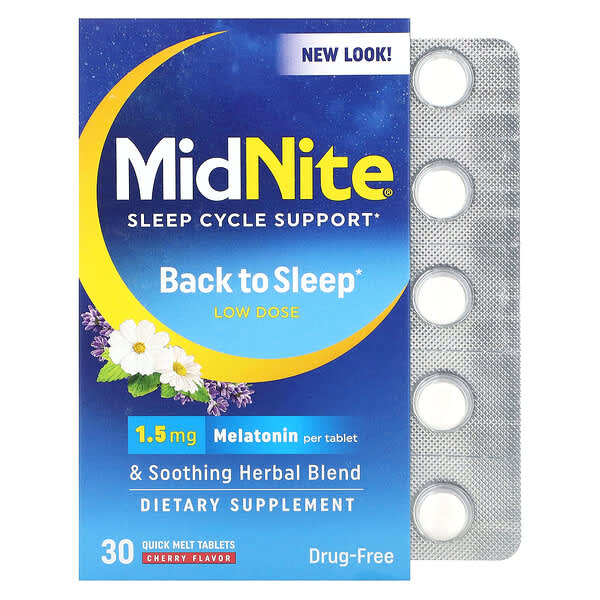 Sleep Cycle Support, Low Dose, Cherry, 1.5 mg, 30 Quick Melt Tablets