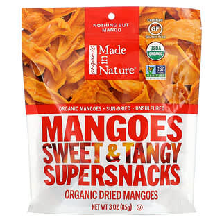 Made in Nature, Supersnacks dulces y ácidos de mangos orgánicos deshidratados, 85 g (3 oz)