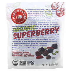 Made in Nature‏, Superberry אורגניים, חמוציות, צימוקים, דובדבנים, זרעי פפיטה, אוכמניות וגוג'י ברי, 142 גרם (5 אונקיות)