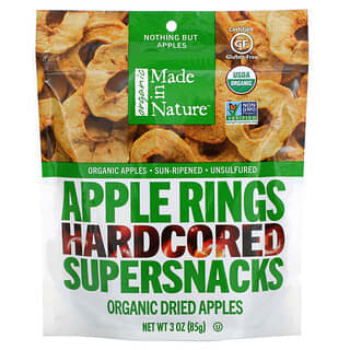 Made in Nature, عضوي، حلقات التفاح ، أكياس وجبات خفيفة قوية، 3 أوقيات (85 جم)
