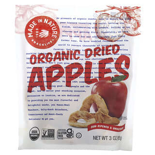 Made in Nature, Orgânicos, anéis de maçã, superlanches endurecidos, 3 onças (85 g)