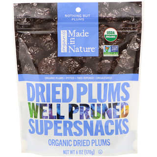 Made in Nature, Prunes séchées biologiques, Super en-cas bien taillés, 6 oz (170 g)