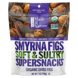 Made in Nature, Organic Dried Smyrna Figs, Soft &amp; Sultry Supersnacks, 198 g (7 oz)