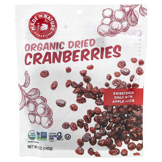 Made in Nature, Arándanos rojos orgánicos deshidratados, Con zumo de manzana orgánica, 142 g (5 oz)