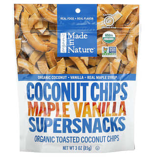 Made in Nature, Органические, кокосовые чипсы, Суперснеки с кленовым сиропом и ванилью, 85 г