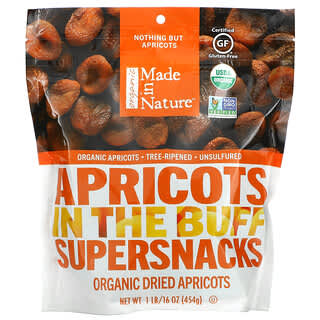 Made in Nature, Organic Dried Apricots, In The Buff Supersnacks, 1 lb (454 g)
