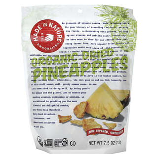 Made in Nature, Organic Dried Pineapples, Sun-Ripened, getrocknete Bio-Ananas, sonnengereift, ungeschwefelt, 213 g (7,5 oz.)