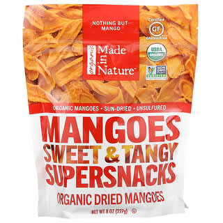 Made in Nature, Органические сушеные плоды манго, сладкие и пикантные суперснеки, 227 г (8 унций)