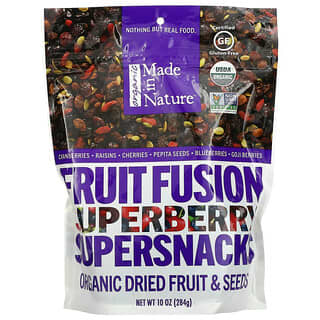 Made in Nature, Semillas y frutos secos orgánicos, Supersnacks de superberry de frutas orgánicas fusionadas, 284 g (10 oz)
