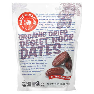 Made in Nature, Organic Dried Deglet Noor Dates, Pitted, Sun-Dried, 20 oz (567 g)