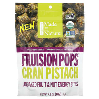 Made in Nature, Pops de Figo Orgânico, Supersnacks, Cranberry e  Pistache, 4,2 oz (119 g)