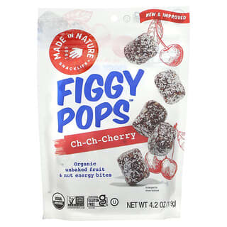 Made in Nature, Figgy Pops, Bocadillos energéticos de cereza, Ch-Ch-Cherry, 119 g (4,2 oz)