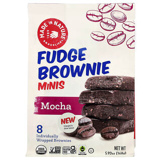 Made in Nature, Fudge Brownie Minis, Mocha, 8 Individually Wrapped Brownies, 5.92 oz (168 g)