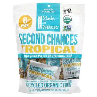 Made in Nature, Fruits tropicaux recyclés de Second Chances, Paquet de 6, 28 g chacun