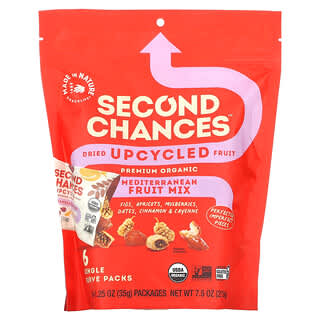 Made in Nature, Second Chances, Dried Upcycled Fruit, Mediterranean Fruit Mix, 6 Packs, 1.25 oz (35 g) Each