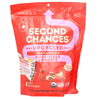 Made in Nature, Second Chances, Organic Dried Upcycled Fruit, Dates, Figs & Apricots, 6 Single Serve Packs, 1.25 oz (35 g) Each