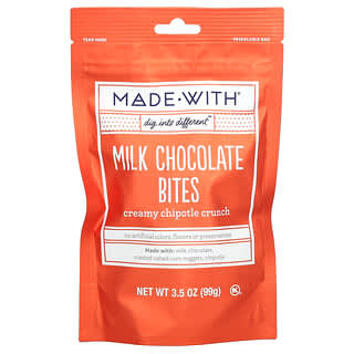 Made With‏, נגיסי שוקולד חלב, קראנץ' צ'יפוטלה קרמי, 99 גרם (3.5 אונקיות)