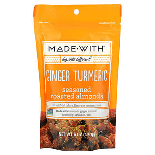 Made With, Seasoned Roasted Almonds, Ginger Turmeric , 6 oz (170 g)