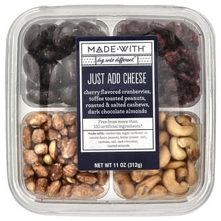 Made With, Just Add Cheese, Cherry Flavored Cranberries, Toffee Toasted Peanuts, Roasted & Salted Cashews, Dark Chocolate Almonds, 11 oz (312 g)